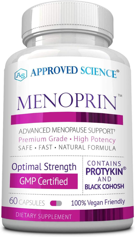 Menoprin Menopause Support Supplement with Protykin, Black Cohosh - 60 Capsules - Vegan Formula