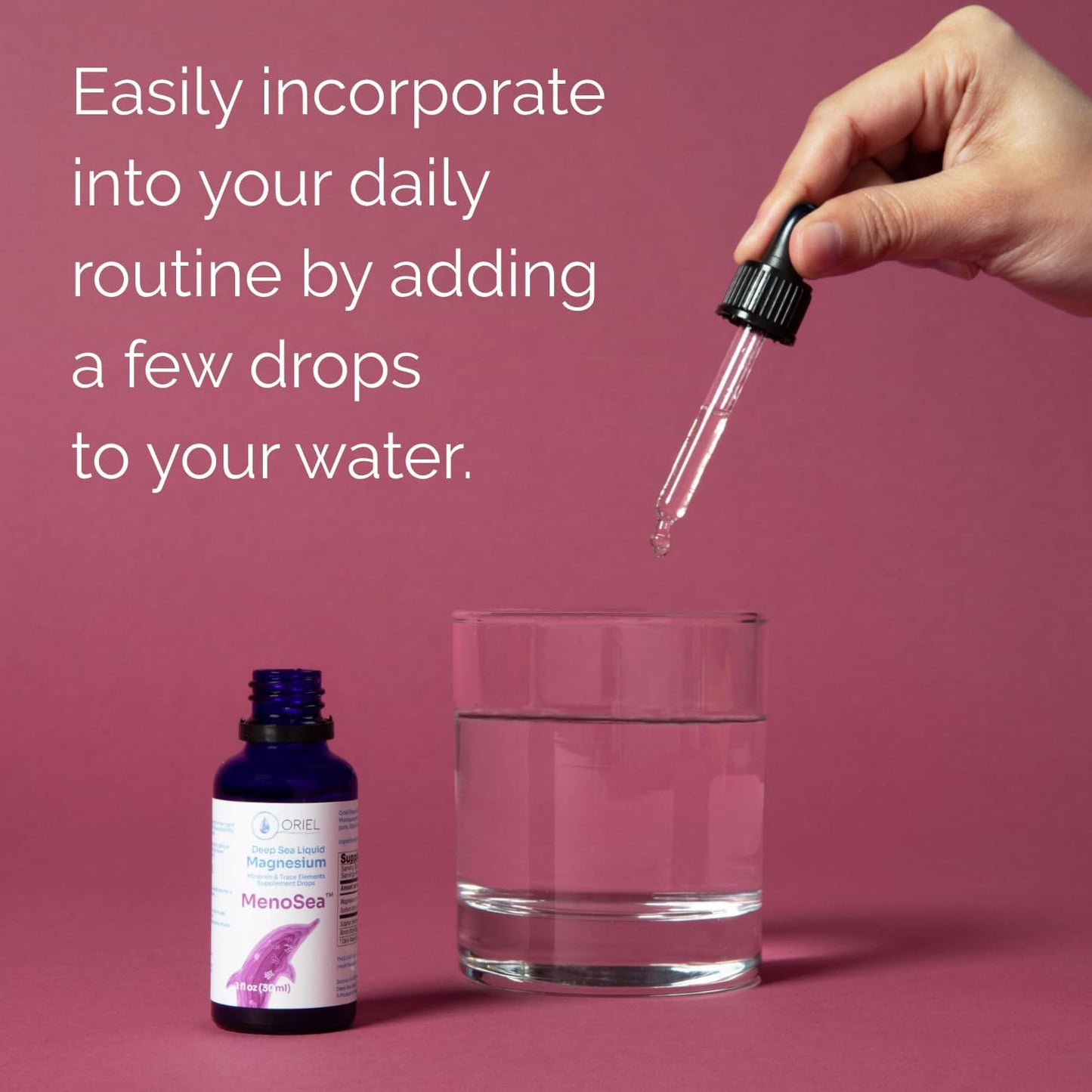 Menosea Liquid Magnesium Drops for Menopause Wellness - Rapid Absorption with Free Ion Magnesium, Minerals, and Trace Elements - Promotes Balance and Relaxation - 30ml, 30-Day Supply