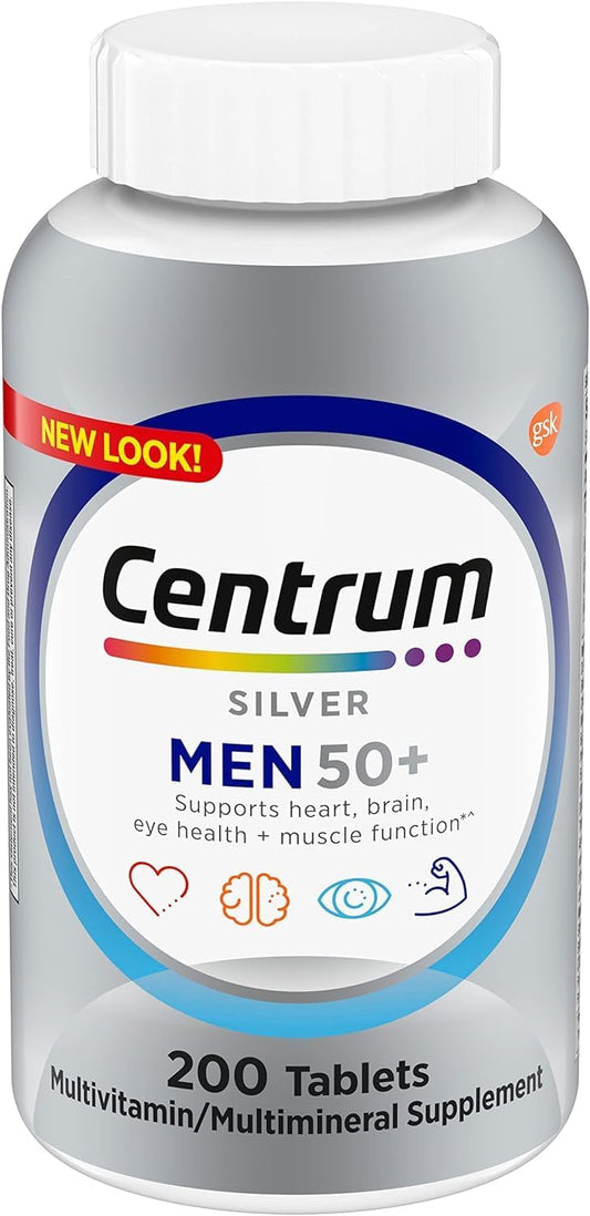 Men's 50+ Centrum Silver Multivitamin & Multimineral Supplement - 200 Tablets
