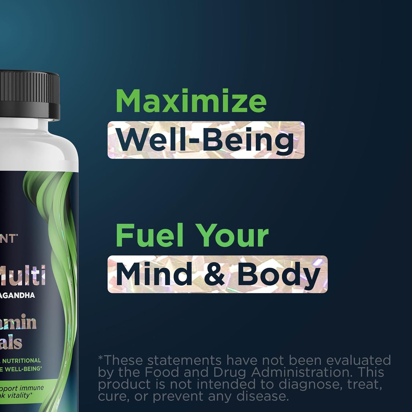 Men's Daily Multivitamin with Vitamin B12, C, D3, Iron, and Ashwagandha - 30 Day Supply