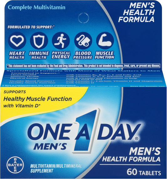 Men's Daily Multivitamin with Vitamins A, C, E, B1, B2, B6, B12, Calcium & D - 60 Count