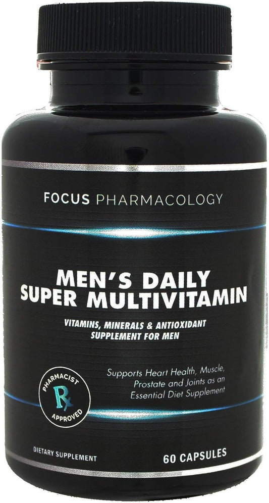 Men's Daily Super Multi-Vitamin 60 Ct - Vitamins, Minerals, Herbs for Prostate Health & Energy