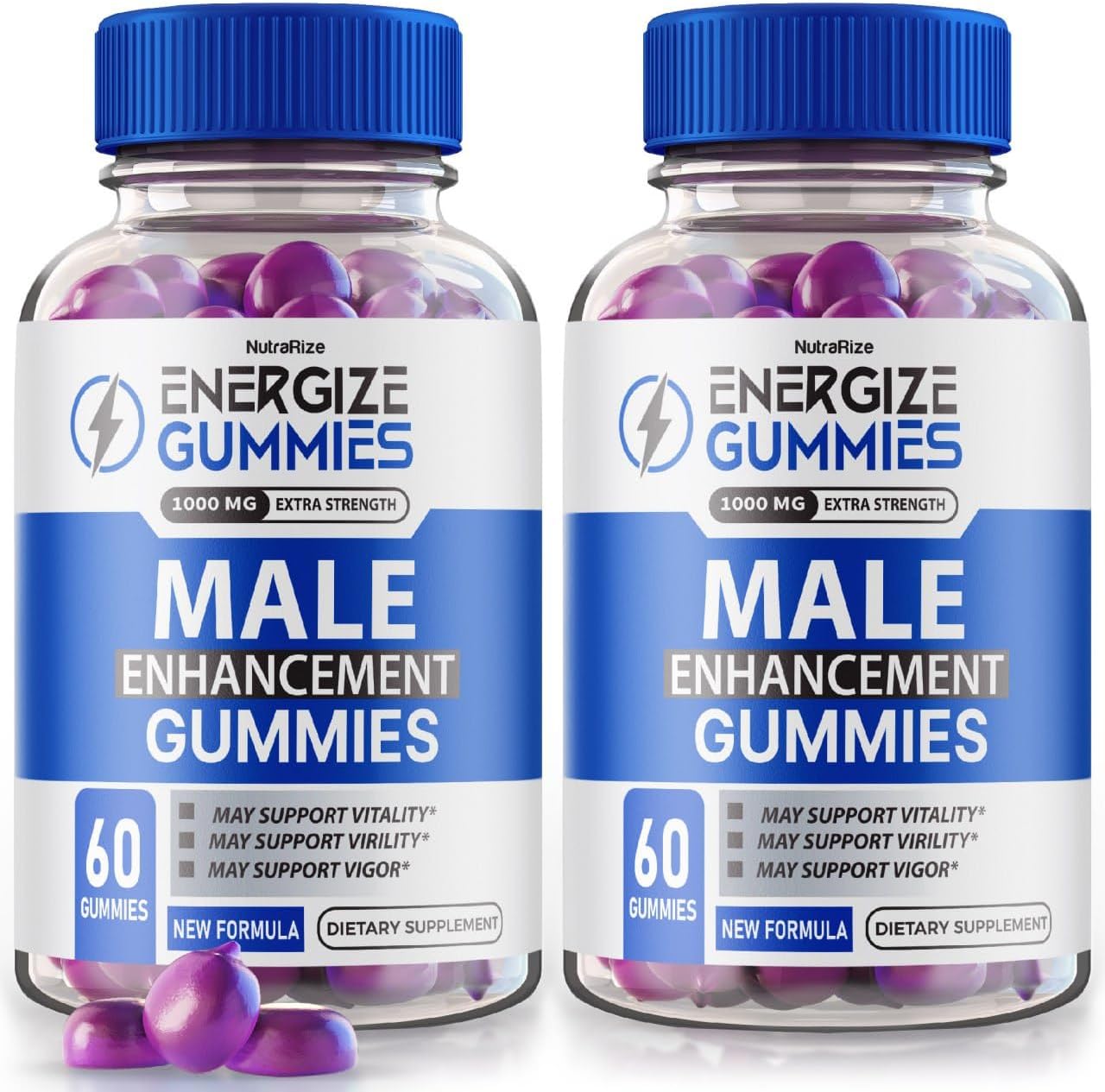 Men's Energize Gummies (2 Pack) - NutraRize Supplement for Overall Health, Active Lifestyle - 120 Gummies