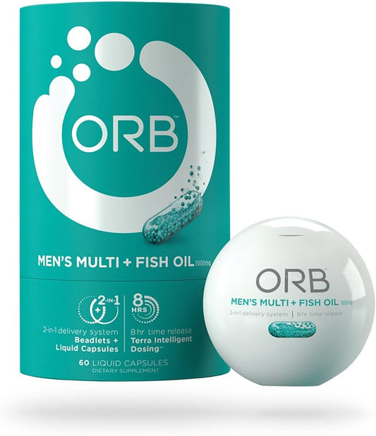Men's Multivitamin with Fish Oil - Complete Support for Heart Health, Antioxidants, and Mood - 60 Capsules