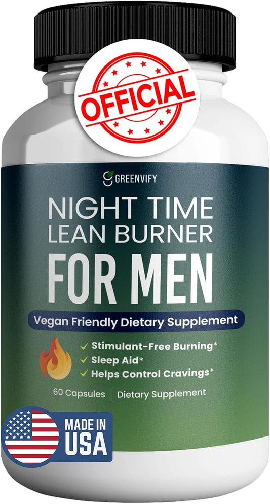 Men's Night Time Lean Burner with Vitamin D & Ashwagandha for Anabolic Recovery and Natural Sleep Aid