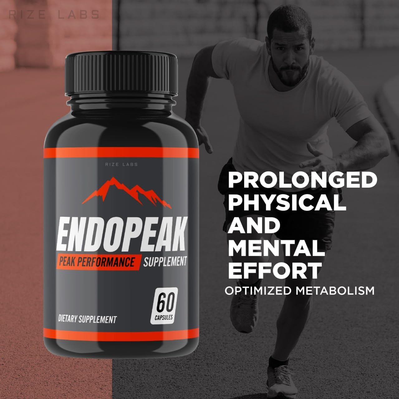 Men's Peak Performance Capsules - Maximum Strength Endopeak by Rize Labs, Ultra Pure Non-GMO Vegan Supplement - Advanced Formula (60 Capsules)