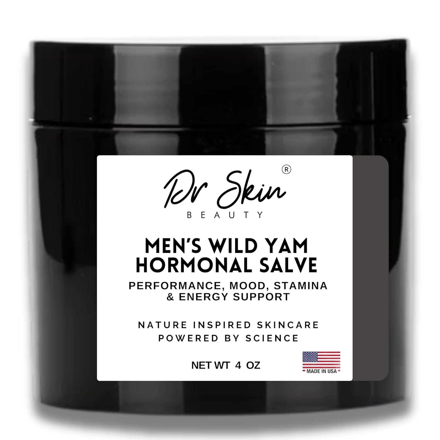 Men's Wild Yam Hormonal Cream for Natural Hormonal Support, T-Booster for Stamina, Endurance, & Strength - 4 oz USA-Made Performance Cream
