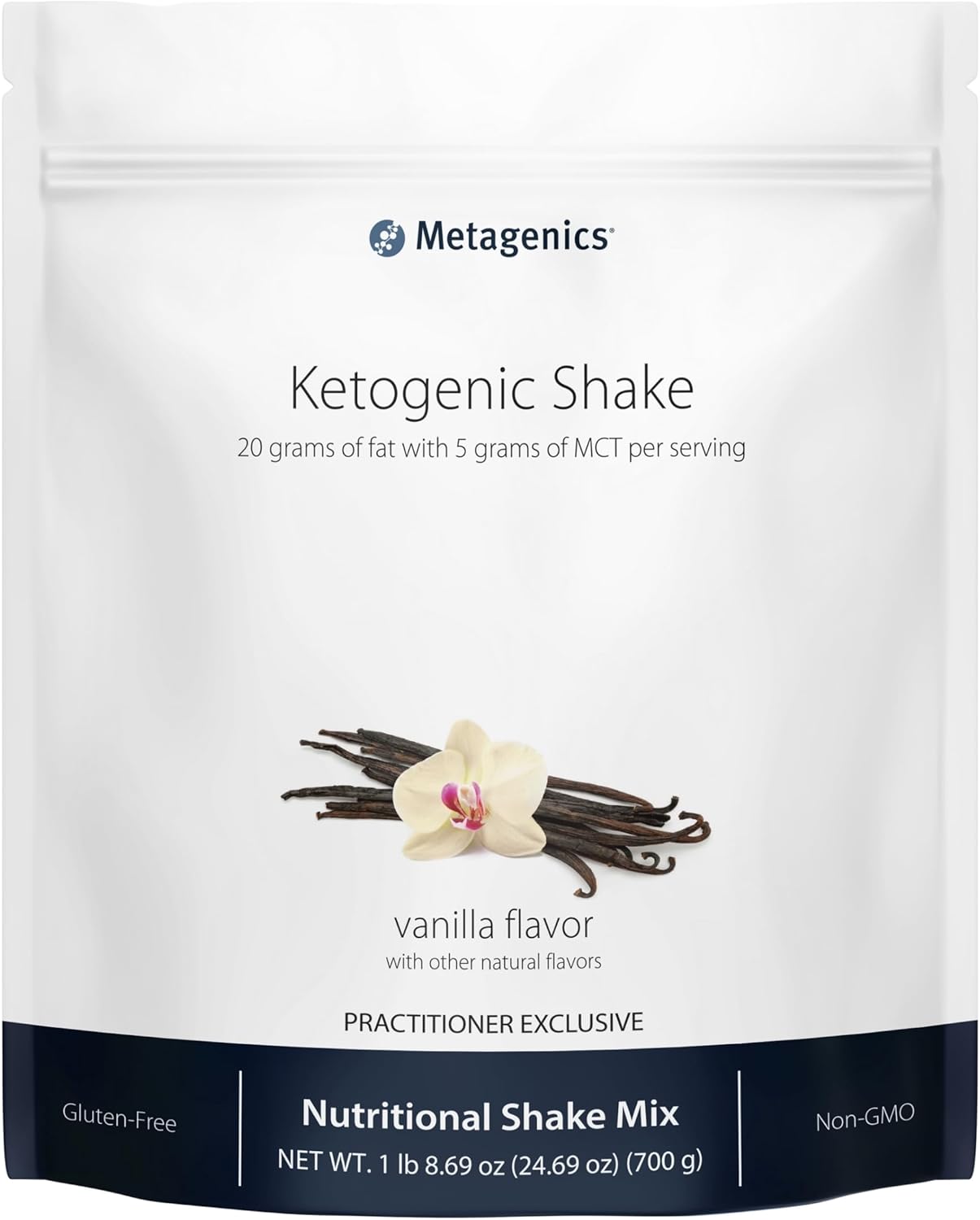 Metagenics Ketogenic Shake: Protein Shake with 25 Vitamins & Minerals, Vanilla Flavor, Non-GMO & Gluten-Free - 14 Servings