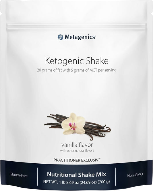 Metagenics Ketogenic Shake: Protein Shake with 25 Vitamins & Minerals, Vanilla Flavor, Non-GMO & Gluten-Free - 14 Servings