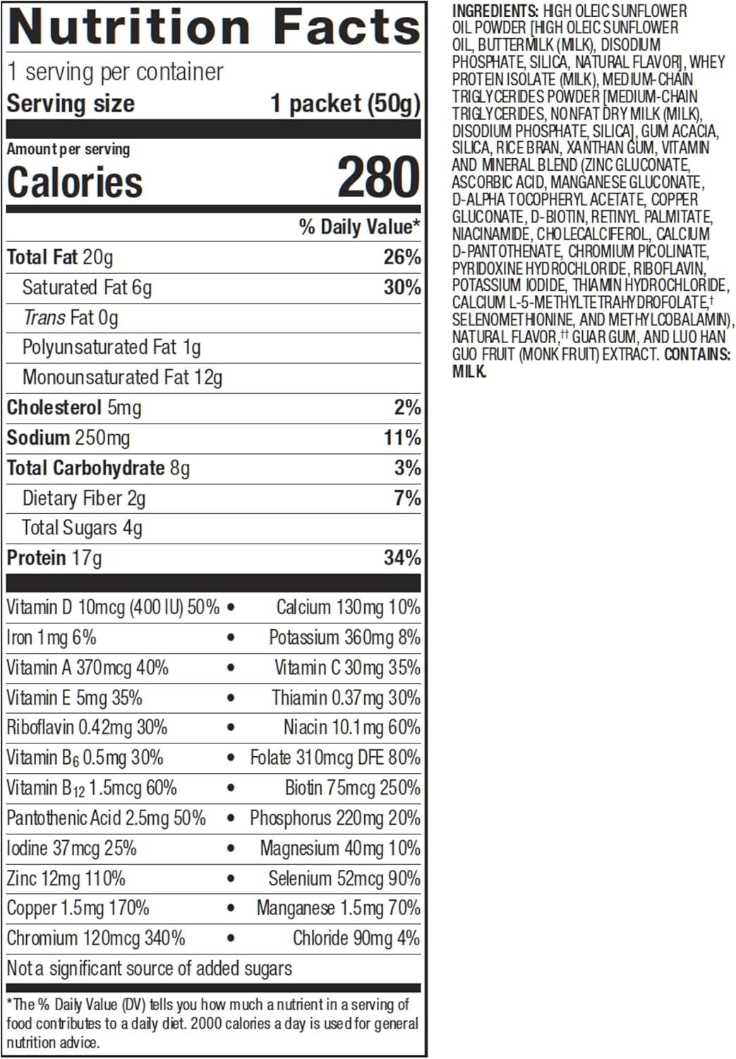 Metagenics Ketogenic Shake: Protein Shake with 25 Vitamins & Minerals, Vanilla Flavor, Non-GMO & Gluten-Free - 14 Servings
