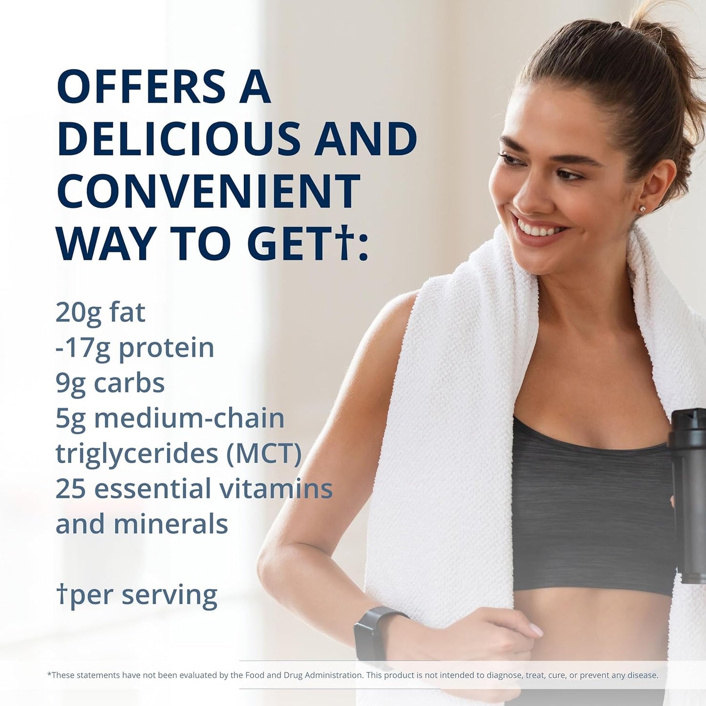 Metagenics Ketogenic Shake: Protein Shake with 25 Vitamins & Minerals, Vanilla Flavor, Non-GMO & Gluten-Free - 14 Servings