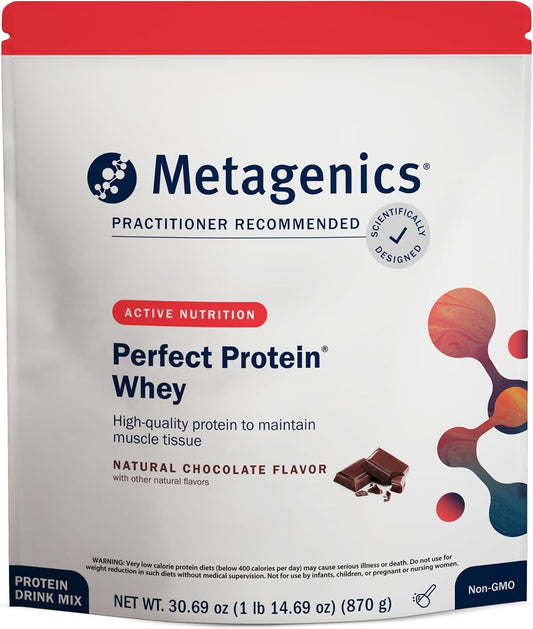 Metagenics Perfect Protein Whey - Chocolate Flavor - 30 Servings - High-Quality Whey Isolate & Hydrolyzed Protein