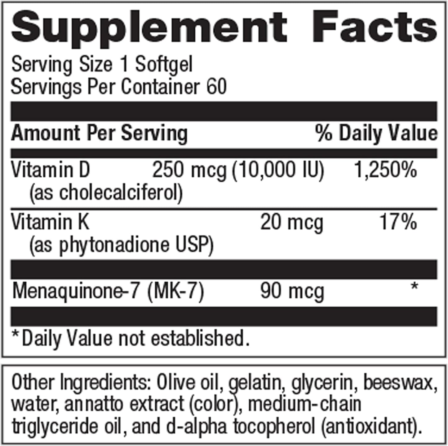 Metagenics Vitamin D3 10,000 + K with UltraFlora Control Probiotic - Supports Bone, Heart Health & Body Composition