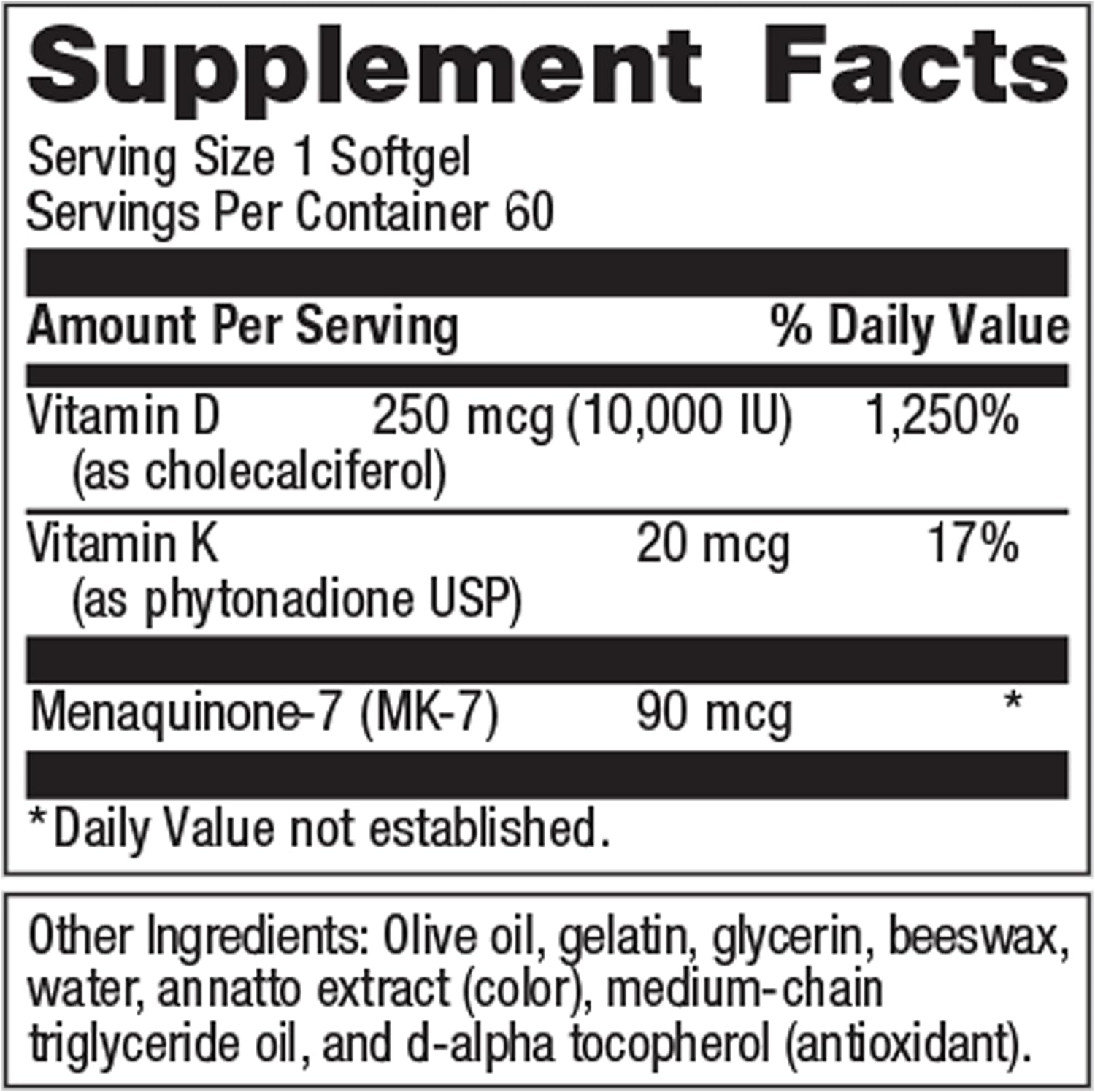 Metagenics Vitamin D3 10,000 + K with UltraFlora Control Probiotic - Supports Bone, Heart Health & Body Composition