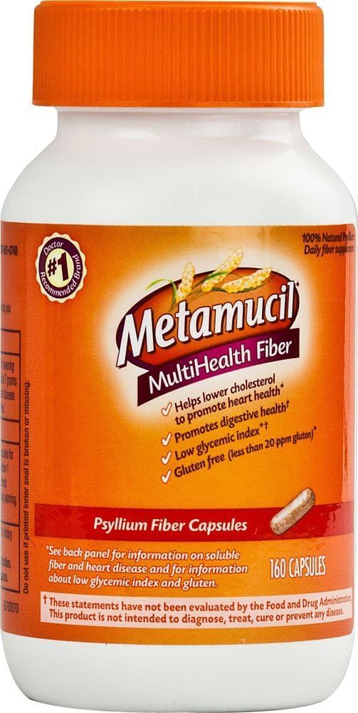 Metamucil Capsules - 160 Count Fiber Supplement for Digestive Health