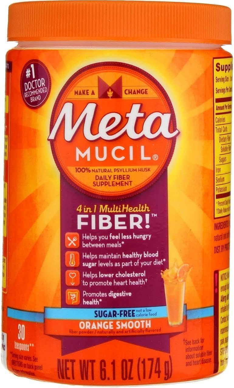 Metamucil Orange Smooth Fiber Supplement Powder - 6.1 Ounce Bottle