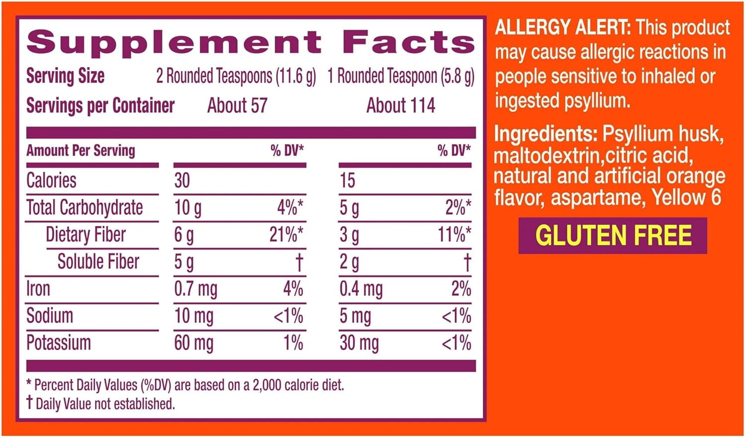 Metamucil Orange Smooth Fiber Supplement Powder - 6.1 Ounce Bottle