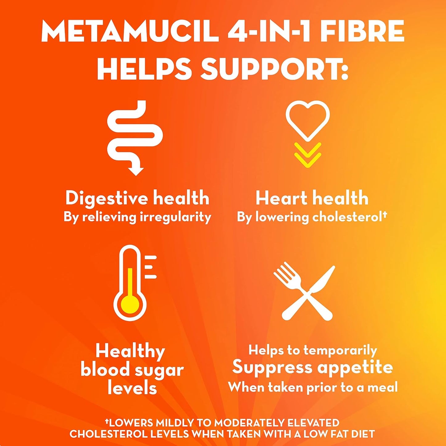 Metamucil Smooth Texture Fibre Powder, Unflavoured, Sugar-Free - 660g, 14256 Units