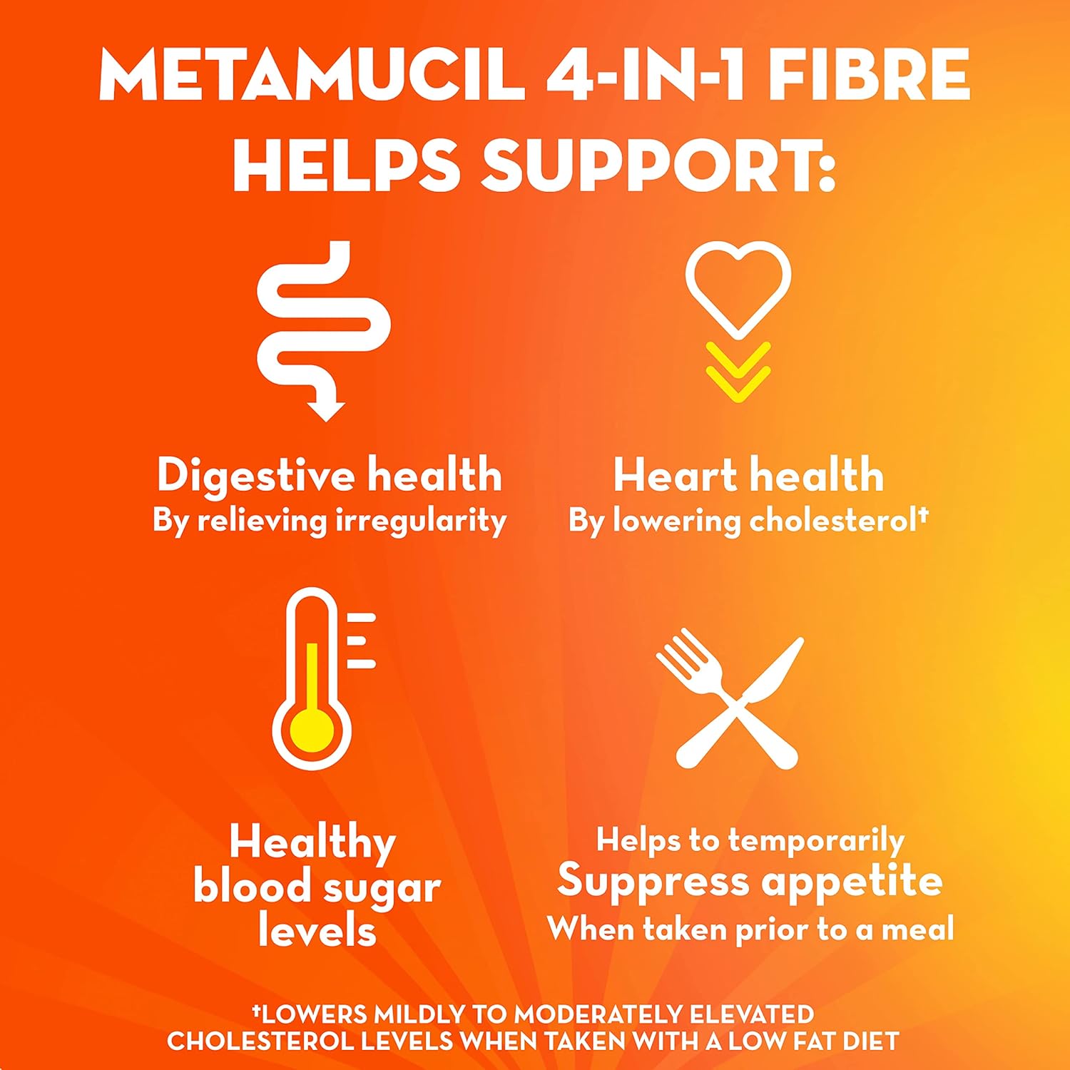 Metamucil Smooth Texture Fibre Powder, Unflavoured, Sugar-Free - 660g, 14256 Units