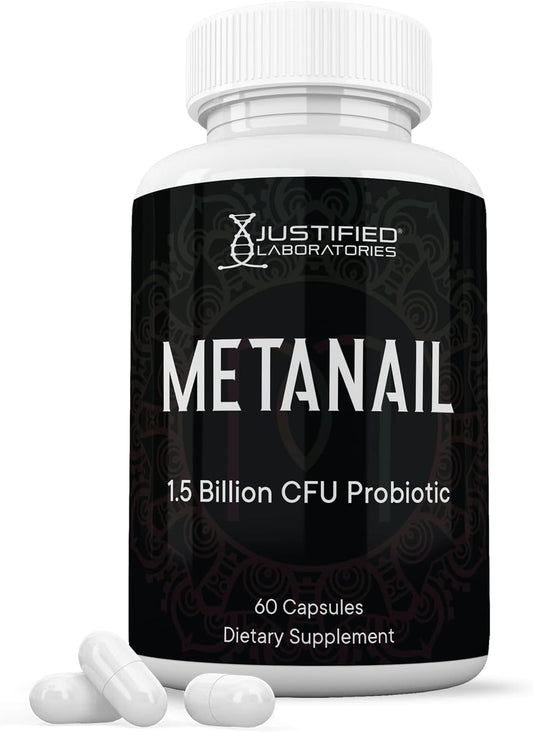 Metanail Probiotic Nail Support Supplement with 1.5 Billion CFU - 60 Capsules by Justified Laboratories