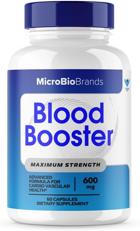 Micro Bio Blood Booster Supplement (3 Pack) - Natural Blood Flow Support Formula (180 Capsules) by Microbiobrands