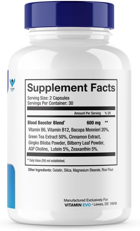 Micro Bio Blood Booster Supplement (3 Pack) - Natural Blood Flow Support Formula (180 Capsules) by Microbiobrands