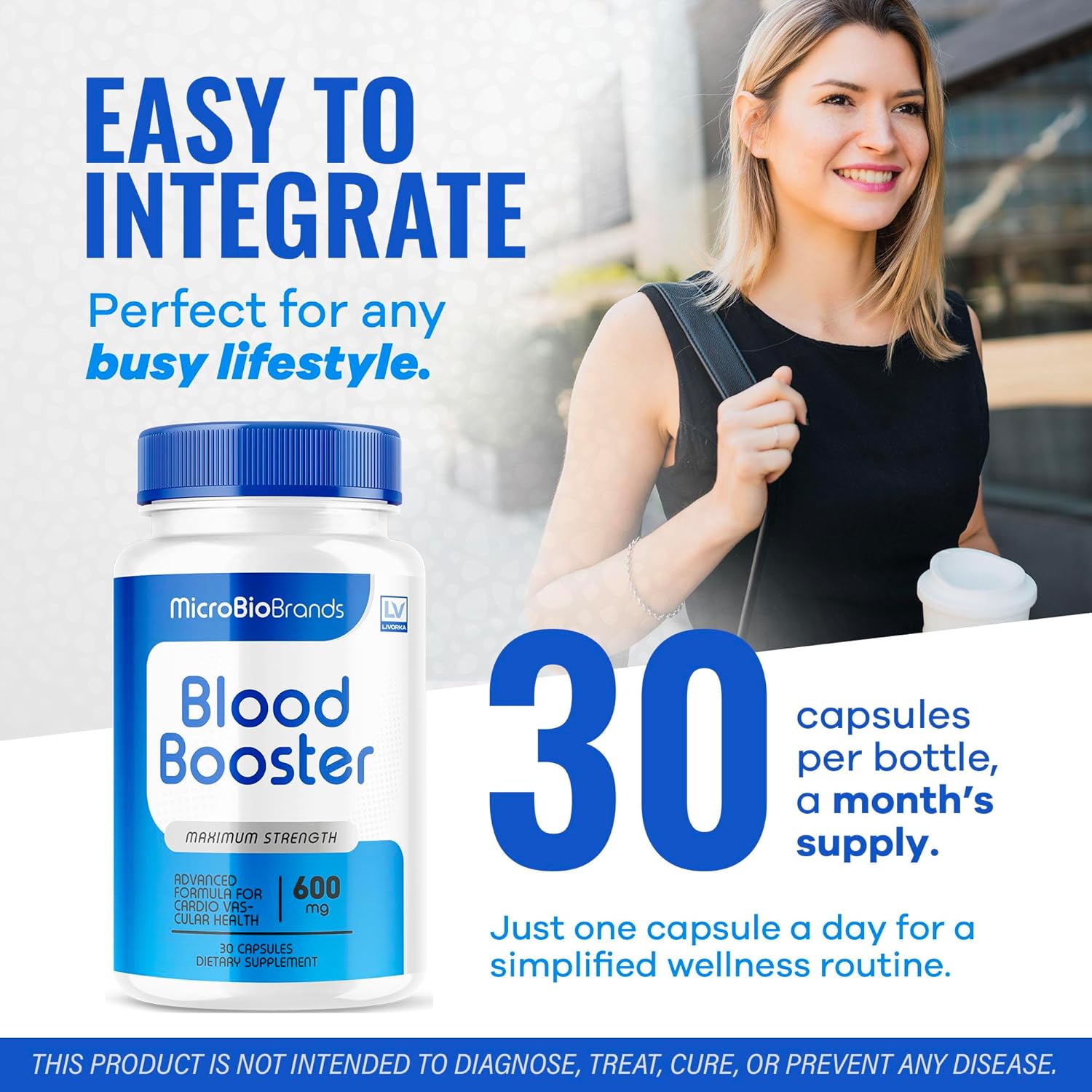 Microbio Blood Booster by LIVORKA - Advanced Formula (90 Capsules, 3 Pack)
