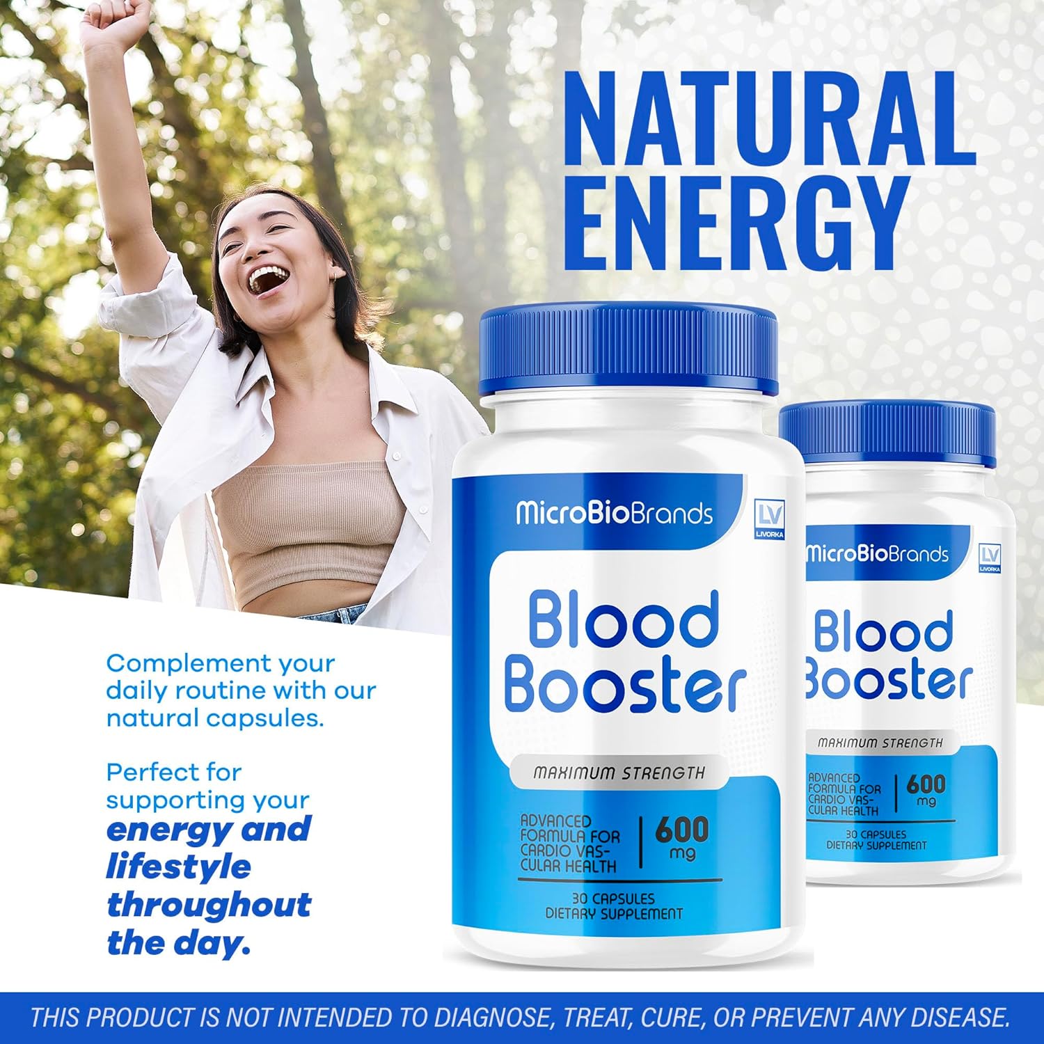 Microbio Blood Booster by Micro Bio Brand - 2 Pack of Advanced Formula Pills (60 Capsules) for 2 Months of Blood Support