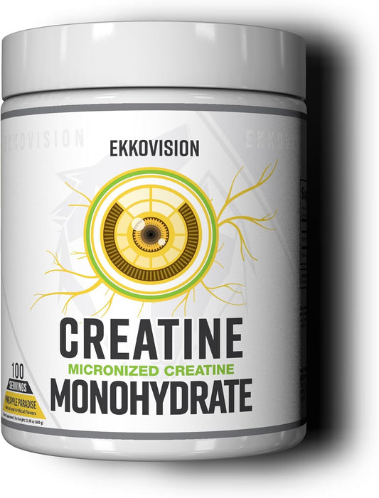 Micronized Pineapple Paradise Creatine Monohydrate Powder - Pre & Post Workout Supplement for Energy Support - Easy to Mix in Shakes, Smoothies & Beverages - 100 Servings