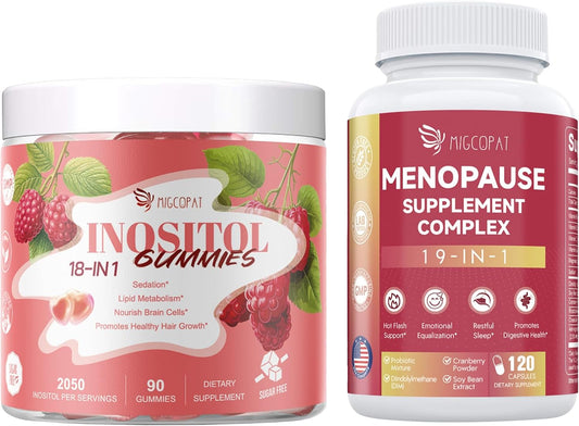Migcopat Inositol Multivitamin Gummies - Menopause Supplements for Women, 100 Billion CFU Probiotic & Botanical Extracts