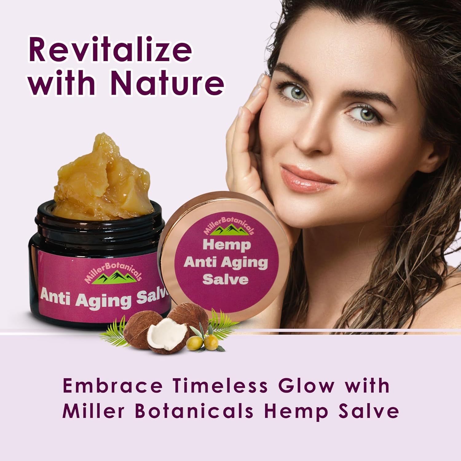 Miller Botanicals metabolism booster Salve - Natural Skin Moisturizer with Aloe Vera, Coconut Oil, Rose Hips - 1.7oz (6000 mg)