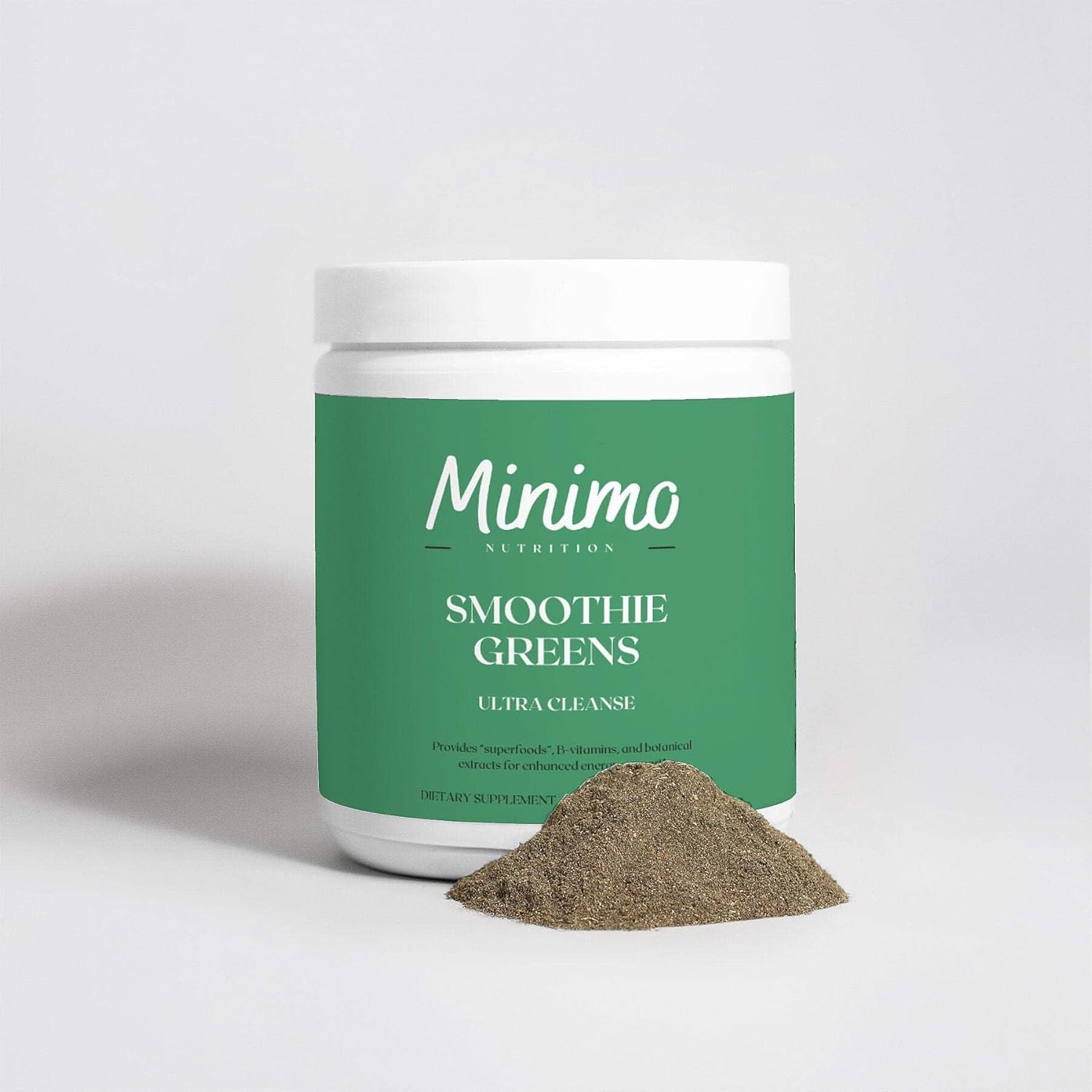 Minimo Nutrition Ultra Cleanse Smoothie Greens - Greens Blend for Physical & Mental Performance - 50 Servings, 8.8 oz.