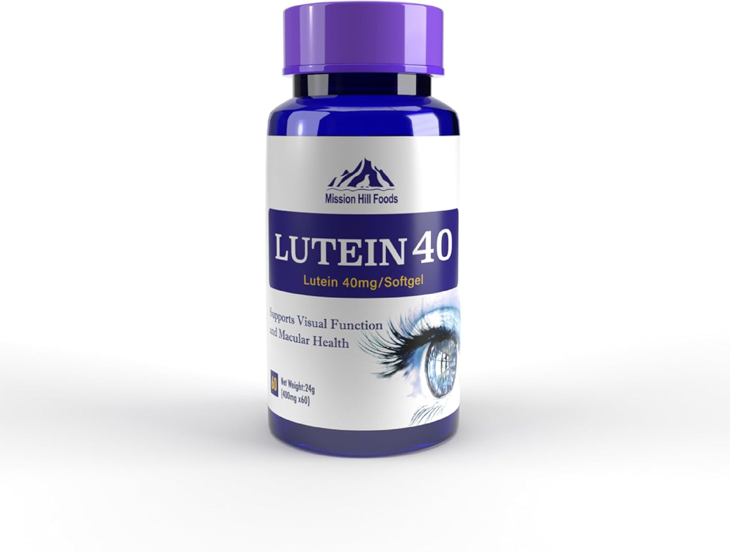Mission Hill Foods Lutein & Zeaxanthin Eye Health Supplement - 2 Month Supply | 40mg Softgels for Eye Vitamins | Non-GMO & Gluten Free