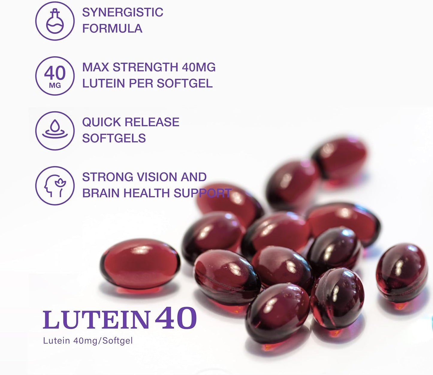 Mission Hill Foods Lutein & Zeaxanthin Eye Health Supplement - 2 Month Supply | 40mg Softgels for Eye Vitamins | Non-GMO & Gluten Free