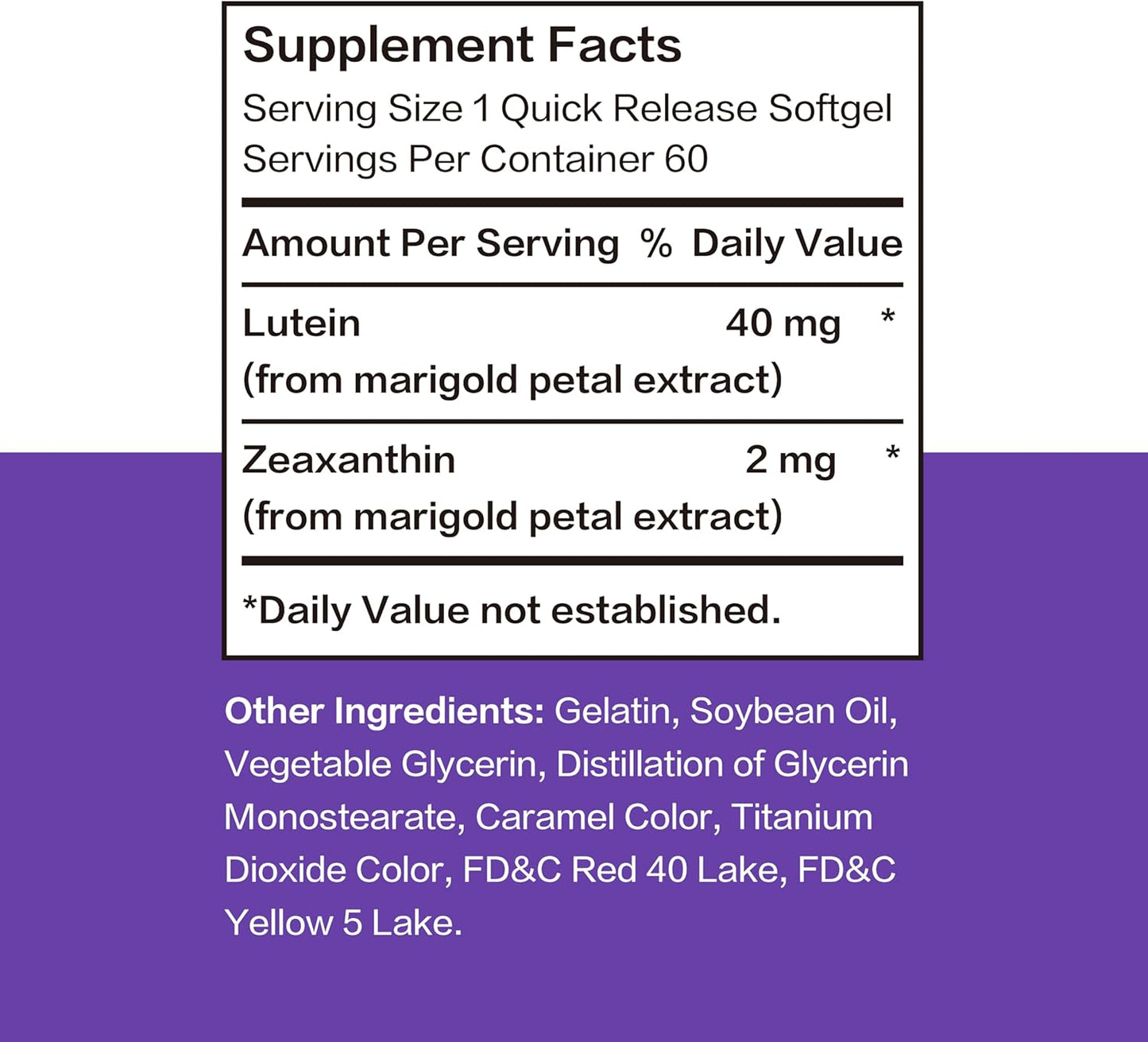 Mission Hill Foods Lutein & Zeaxanthin Eye Health Supplement - 2 Month Supply | 40mg Softgels for Eye Vitamins | Non-GMO & Gluten Free