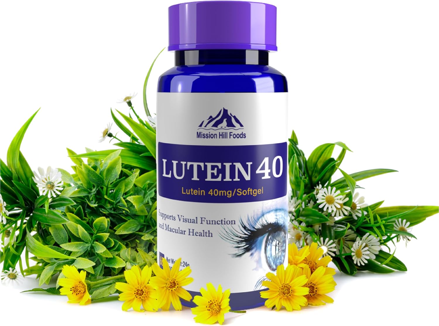 Mission Hill Foods Lutein & Zeaxanthin Eye Health Supplement - 2 Month Supply | 40mg Softgels for Eye Vitamins | Non-GMO & Gluten Free