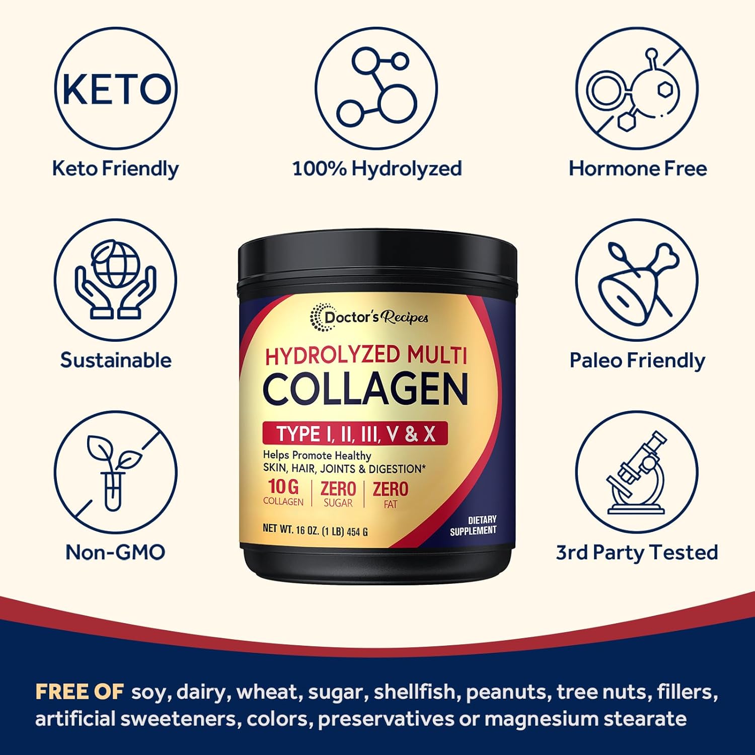 Moringa Capsules & Collagen Peptides Powder Bundle for Vegans, 90 Caps & 16oz Powder