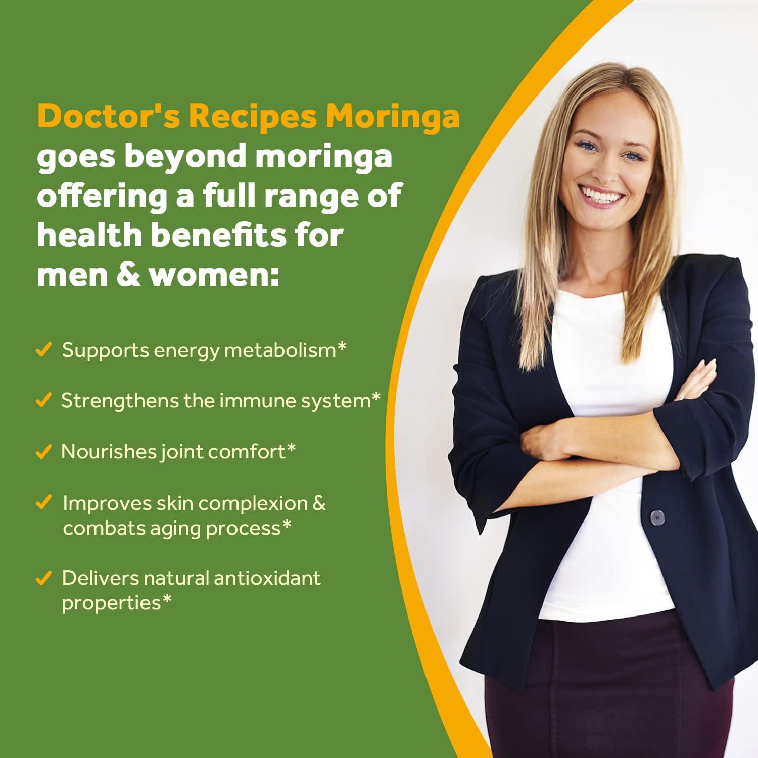 Moringa Capsules & Collagen Peptides Powder Bundle for Vegans, 90 Caps & 16oz Powder
