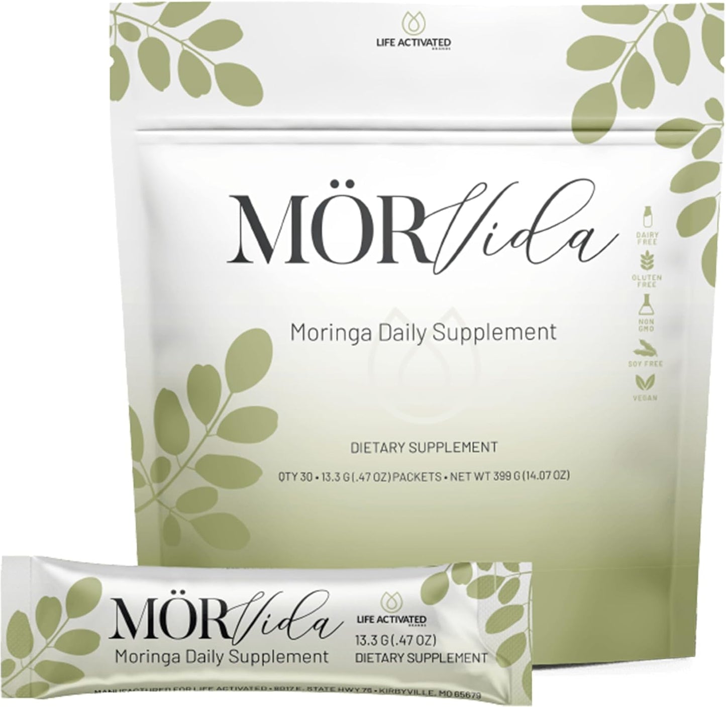 Mörvida Daily Supplement with Moringa Oleifera from The Himalayas - Packed with Vitamin C, Calcium & Protein - 30 Sachets