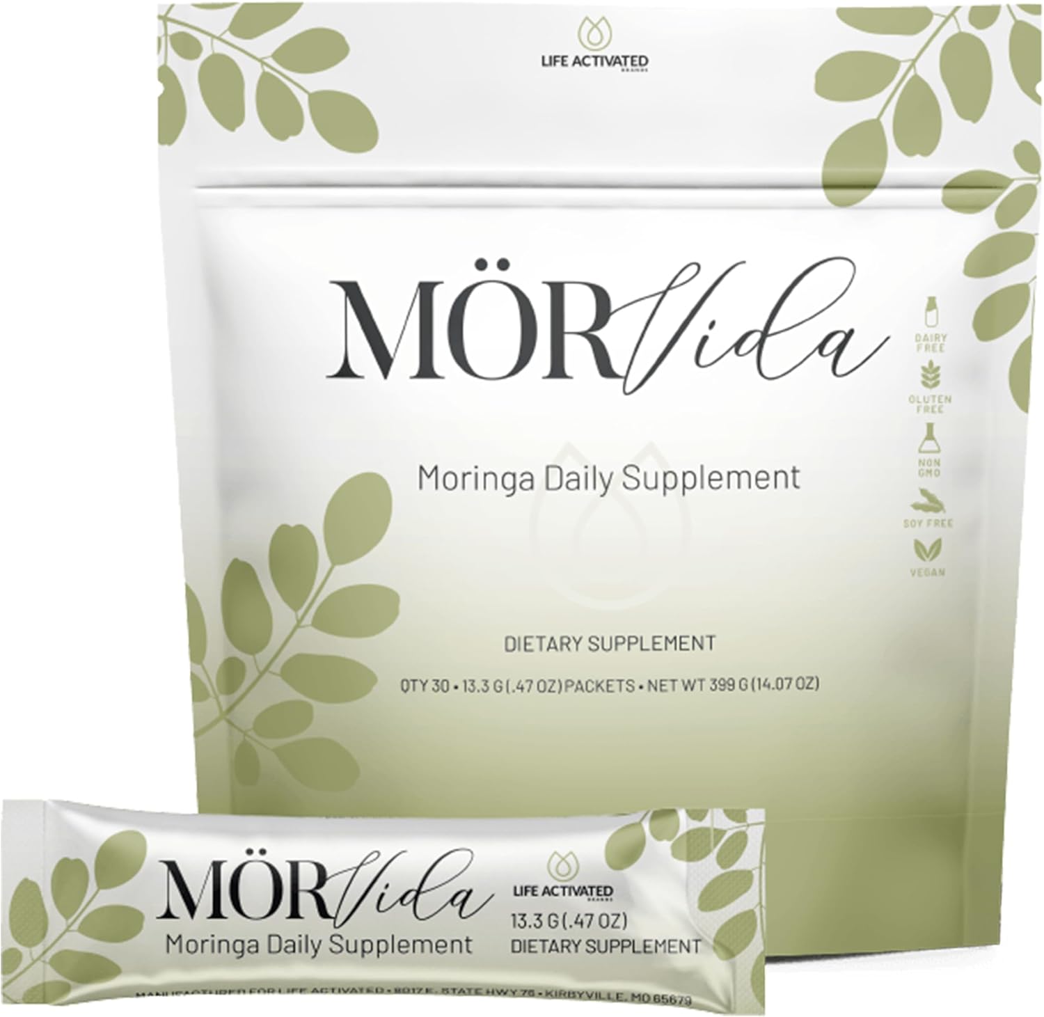 Mörvida Daily Supplement with Moringa Oleifera from The Himalayas - Packed with Vitamin C, Calcium & Protein - 30 Sachets