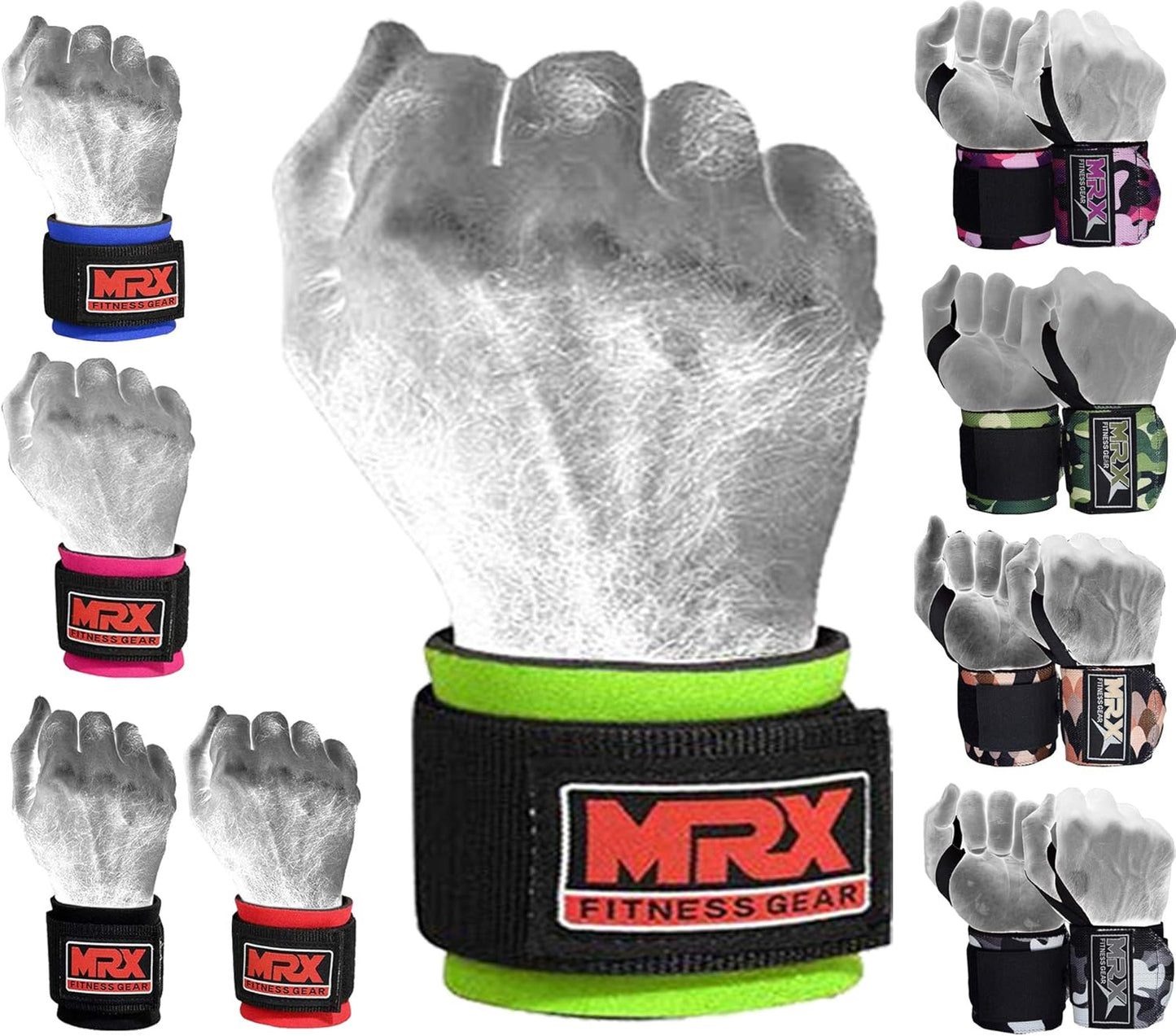 MRX Weight Lifting Wrist Wraps for Wrist Support - Gym Bodybuilding Training Workout - Men and Women