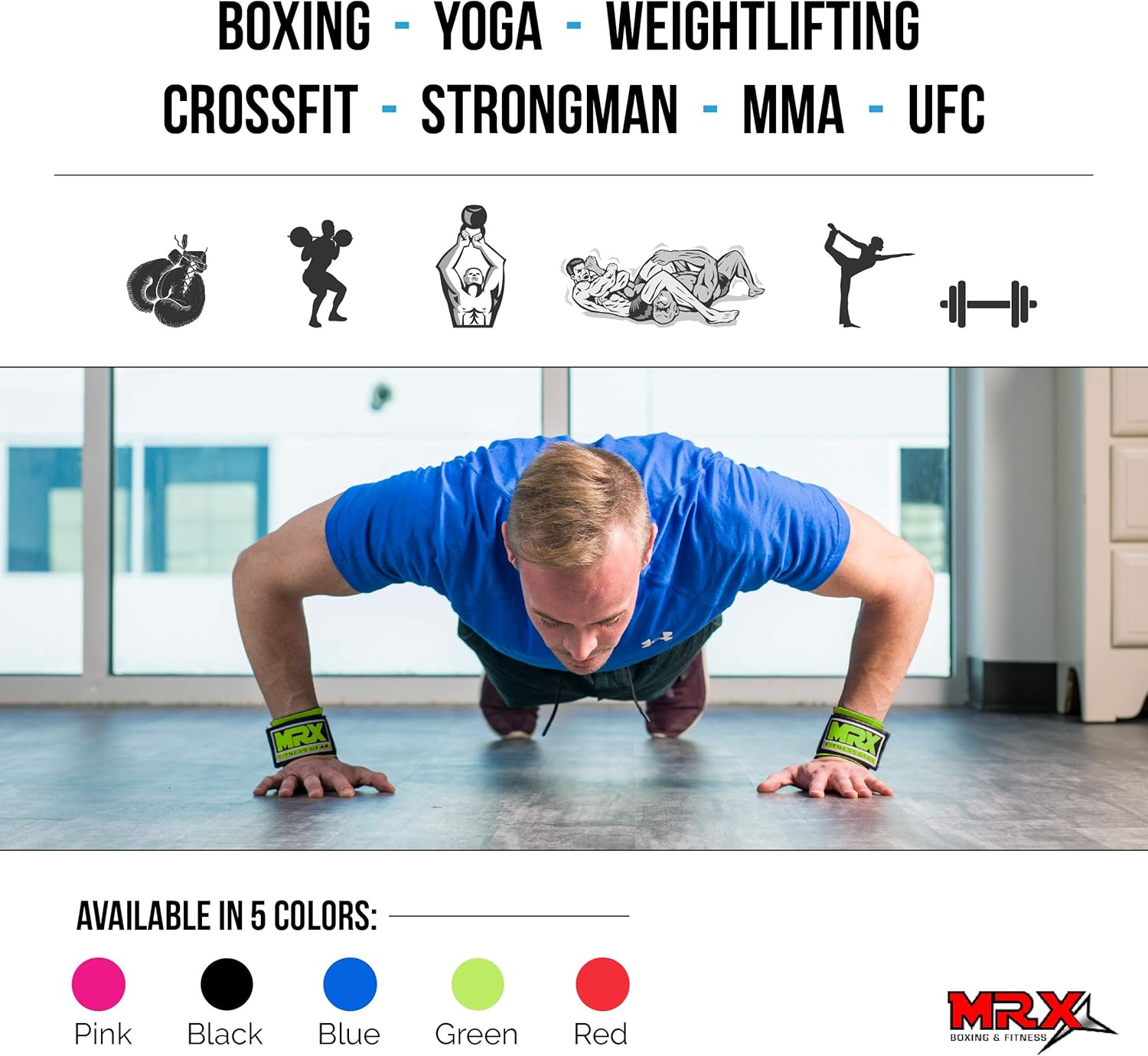 MRX Weight Lifting Wrist Wraps for Wrist Support - Gym Bodybuilding Training Workout - Men and Women
