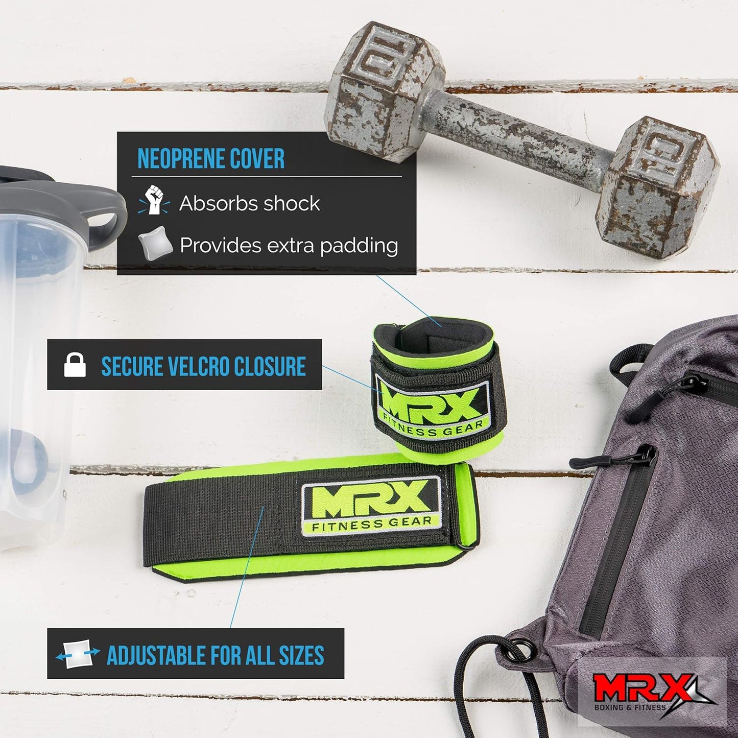 MRX Weight Lifting Wrist Wraps for Wrist Support - Gym Bodybuilding Training Workout - Men and Women