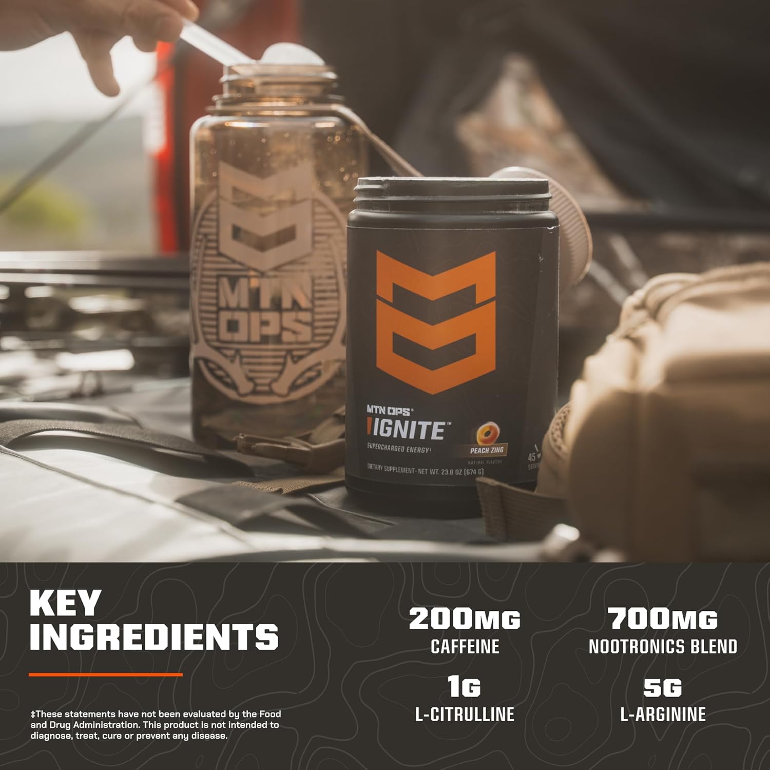 MTN OPS Ignite Trail Pack Pink Lemonade Energy Drink Mix - 20 Servings, Supercharged Boost