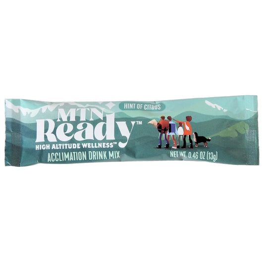 MTN Ready Acclimation Drink Mix | Altitude Sickness Relief, Balanced Energy Boost, Athlete Recovery, Ski & Mountain Trip Hydration, Non-GMO - Single Pack