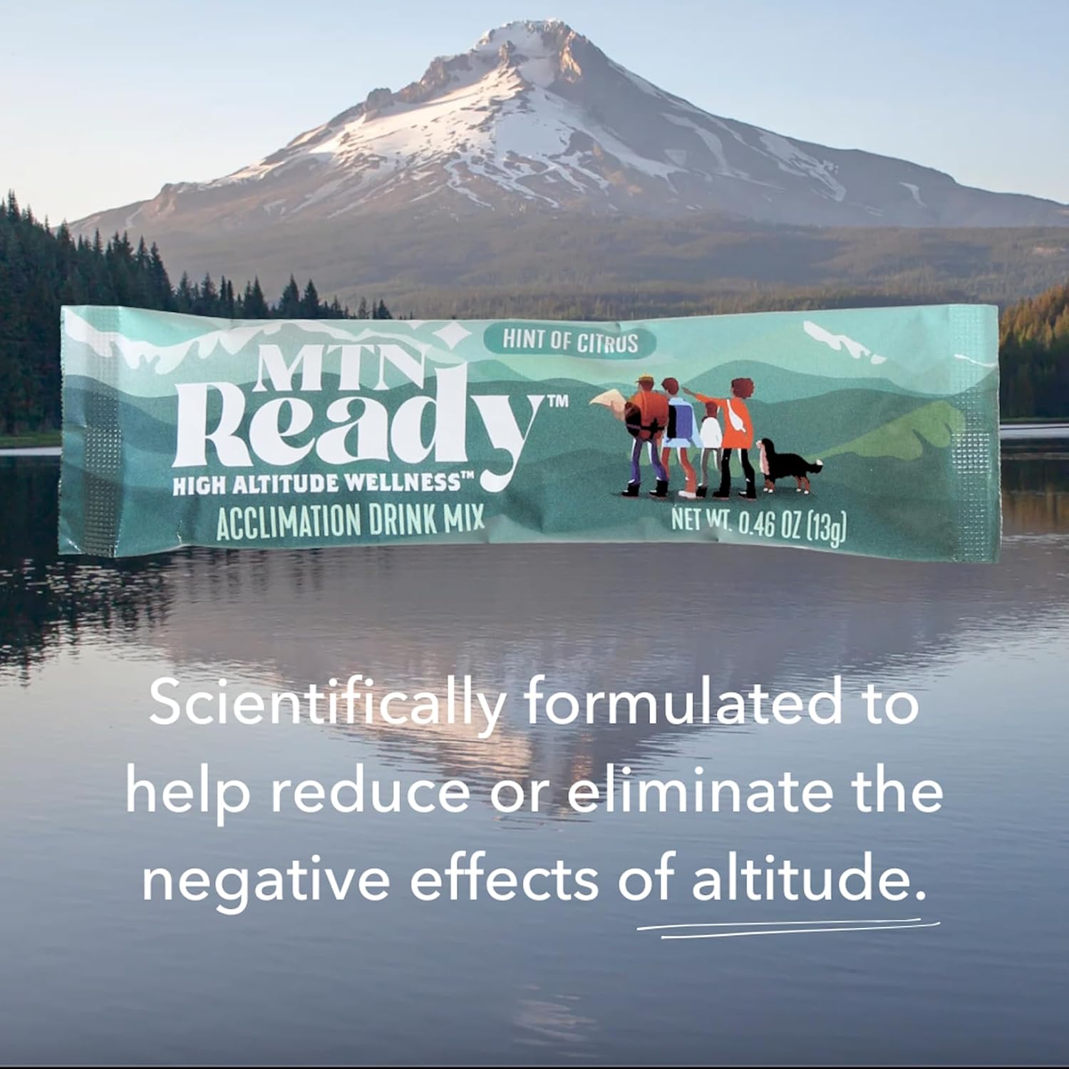 MTN Ready Acclimation Drink Mix | Altitude Sickness Relief, Balanced Energy Boost, Athlete Recovery, Ski & Mountain Trip Hydration, Non-GMO - Single Pack