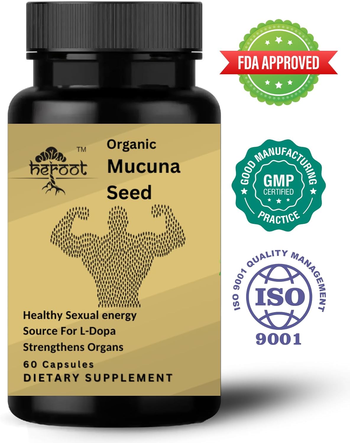 Mucuna Pruriens Capsules | Herbal Supplement | 2-in-1 Formula | Natural Ingredients | 120 Capsules