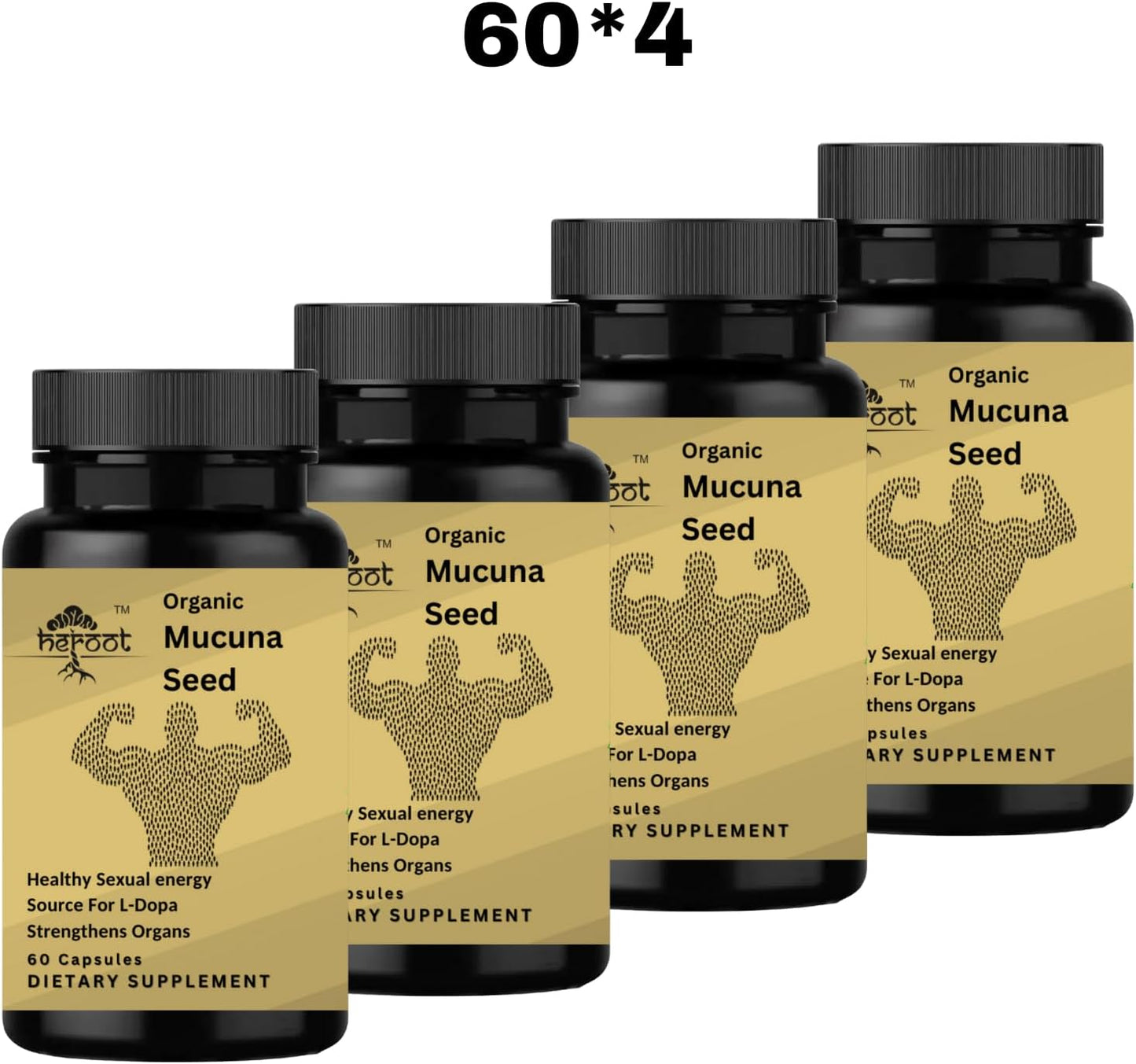 Mucuna Pruriens Capsules | Herbal Supplement | 2-in-1 Formula | Natural Ingredients | 120 Capsules