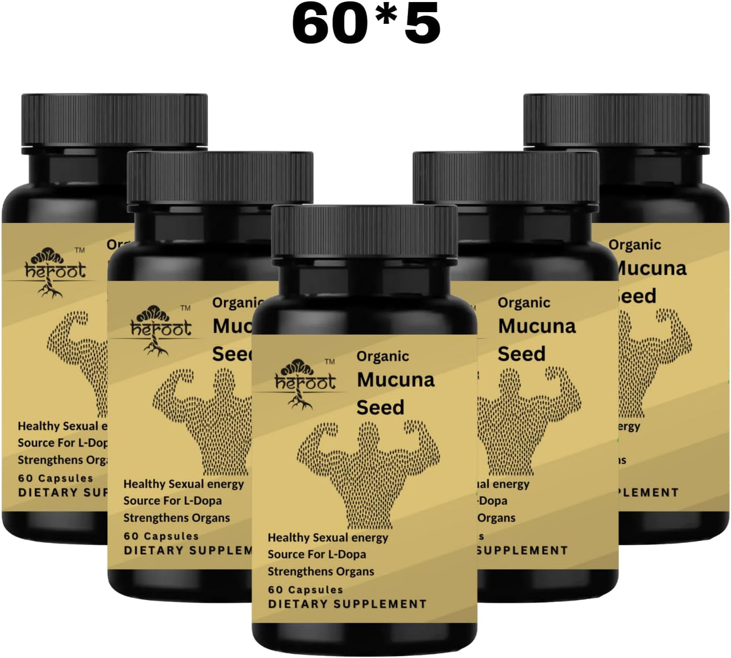 Mucuna Pruriens Capsules | Herbal Supplement | 2-in-1 Formula | Natural Ingredients | 120 Capsules