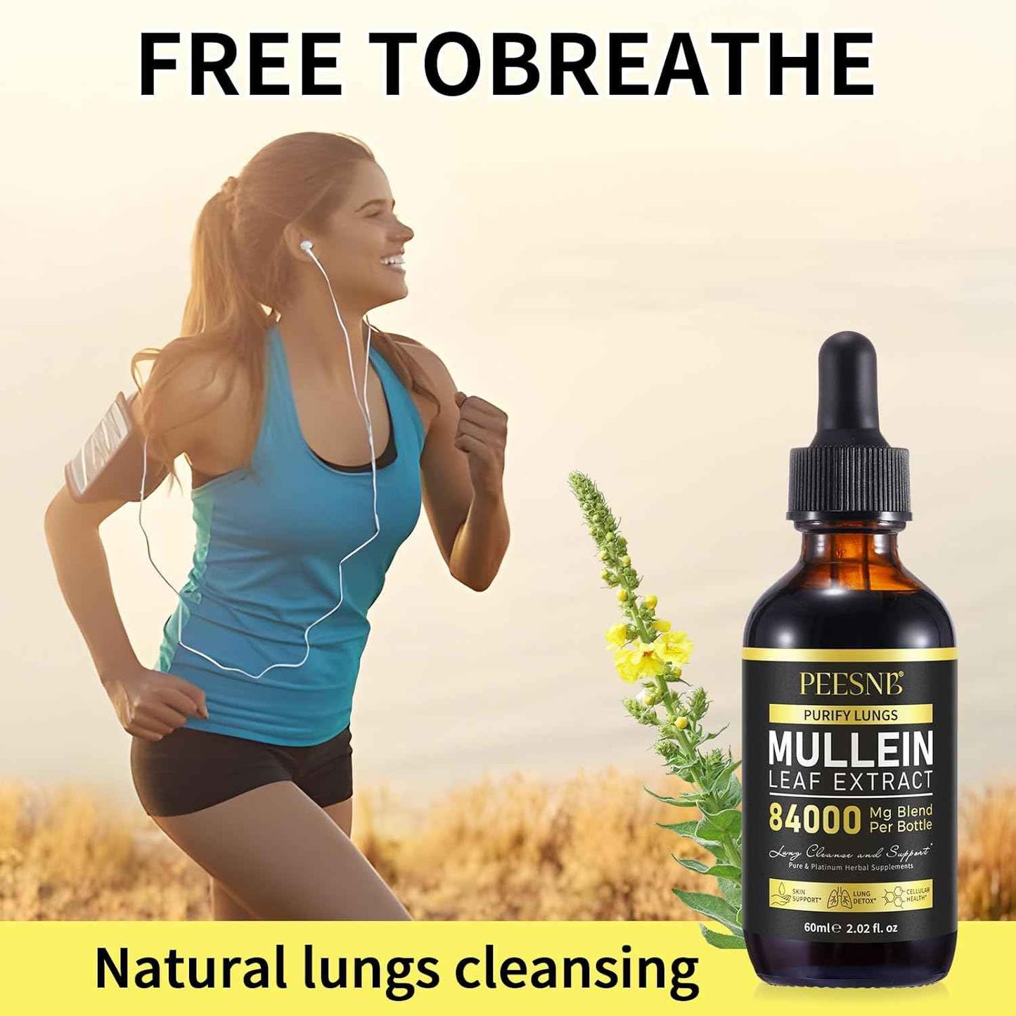 Mullein Drops for Lungs - Non-GMO Mullein Leaf Extract with Chlorophyll for Lung and Respiratory Support